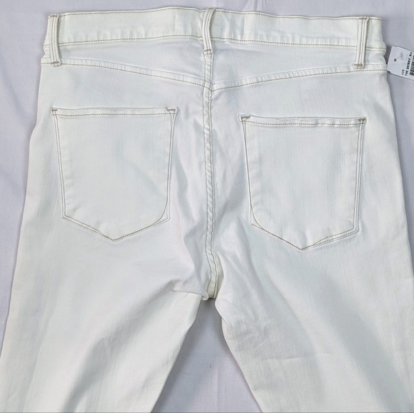 AYR Jean Skinny Stretch Ankle High Rise Distressed Ripped Zip Fly White 31 NWT - Picture 6 of 16